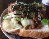 ネギたっぷりの納豆トースト作り方5写真