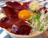 鰹麺つゆにんにく漬けのせ卵かけごはん作り方3写真