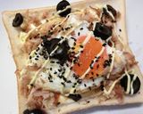 目玉焼き×オリーブ✧spicy和トースト作り方5写真