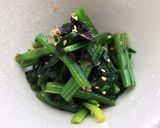 のりゴマほうれん草 鰹しょうゆ味作り方1写真