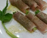 セロリの葉で♪クリームチーズの生ハムまき作り方6写真