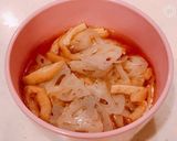 れんこん、油揚げ、チーズのスープごはん！作り方3写真