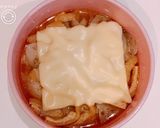 れんこん、油揚げ、チーズのスープごはん！作り方5写真