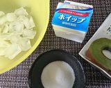 ＨＭで【お誕生日★小倉抹茶ロールケーキ】作り方1写真