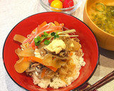 我が家の野菜たっぷりカサ増し牛丼作り方5写真
