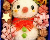 ゆきだるま の キャラ弁♡作り方1写真