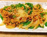 納豆とピーマンの和風炒め作り方5写真
