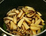 ざる蕎麦 茸と長ねぎの温つけ汁作り方2写真