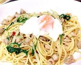 鶏もも肉と水菜の柚子胡椒パスタ作り方6写真