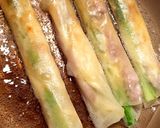 簡単！春巻きの皮で豚肉アスパラチーズ巻き作り方3写真