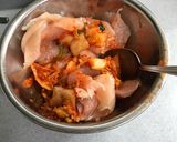 ささみと野菜のキムチ蒸し作り方7写真