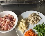 鶏モモ肉コロコロカレー炒め作り方1写真