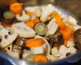 大人気♡肉なしなのに大満足！根菜の煮物作り方5写真
