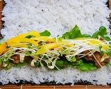 我が家の恵方巻③ 豚カルビのサラダ巻き作り方8写真