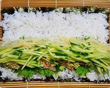 我が家の恵方巻④人気のとろたく巻いてみた作り方4写真