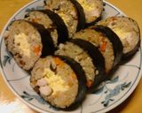 炊き込みご飯と炒り卵の太巻き　恵方巻き作り方16写真