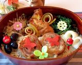 お弁当 詰め方 楕円 わっぱ 節分デコ弁作り方7写真