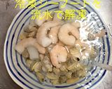 鳥のトマト煮なのにシーフードパスタ作り方4写真