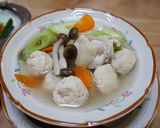 鶏団子とネギとほうれん草スープ作り方4写真