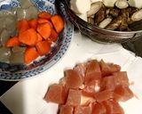 筑前煮風塩麹の煮物、醤油抜きレシピ作り方1写真
