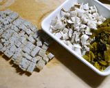 激旨!刻みジャコ天・高菜舞茸チャーハン作り方1写真