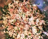 汁なし担々うどん餃子乗せ作り方1写真