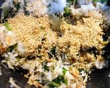 桜えびとじゃこと大根の葉の炒めない炒飯作り方6写真