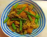 豚コマ、玉ねぎ天、アスパラカレー炒め作り方8写真