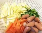 簡単ランチ☆すき焼き風焼うどん作り方1写真