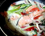 シャケと青梗菜のクリーム煮&煮浸し2品作り方3写真