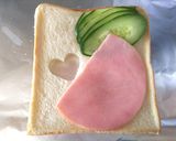 朝食バレンタイン♡ハートのサンドイッチ作り方3写真