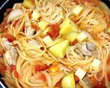鶏肉と新じゃがのトマトクリームパスタ作り方6写真