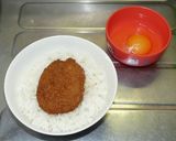 卵かけご飯INソース withコロッケ作り方5写真