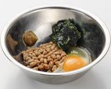 納豆の青のり玉子焼き作り方1写真