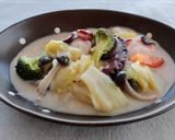 レンジで簡単！白菜とたこのシチュー鍋作り方4写真