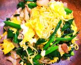簡単！豚ニラ玉DEごま醤油風味焼きそば♪作り方10写真