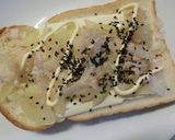 玉葱の青海苔おかかごま塩和トースト作り方4写真