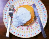 パンケーキにリコッタとチョコミントソース作り方6写真