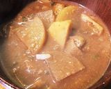 根菜たっぷり濃厚☆酒粕味噌汁作り方4写真