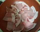 餃子の皮入豚薄切り重ね焼き作り方1写真