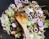 アカヤマドリ等きのこ4種と野菜の油炒め作り方9写真