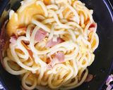 簡単！家族大絶賛！濃厚カルボナーラうどん作り方5写真