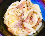 簡単！家族大絶賛！濃厚カルボナーラうどん作り方6写真