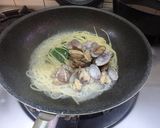 水漬けパスタの菜の花入りボンゴレビアンコ作り方5写真