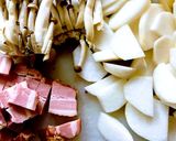 かぶとベーコンのチャチャっとパスタ作り方1写真