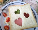 朝食バレンタイン♡ハートのサンドイッチ作り方7写真