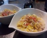 かにかまトウモロコシ豆腐の酸辣湯風スープ作り方4写真