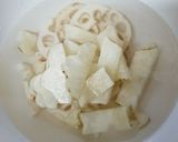 胡麻油香る豚肉とレンコン、ヤーコンの煮物作り方2写真