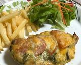 簡単★鶏むね肉のバジルチーズ焼き作り方7写真