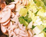 ホッとスープ＊白菜牛蒡蓮根豚肉生姜法蓮草作り方1写真